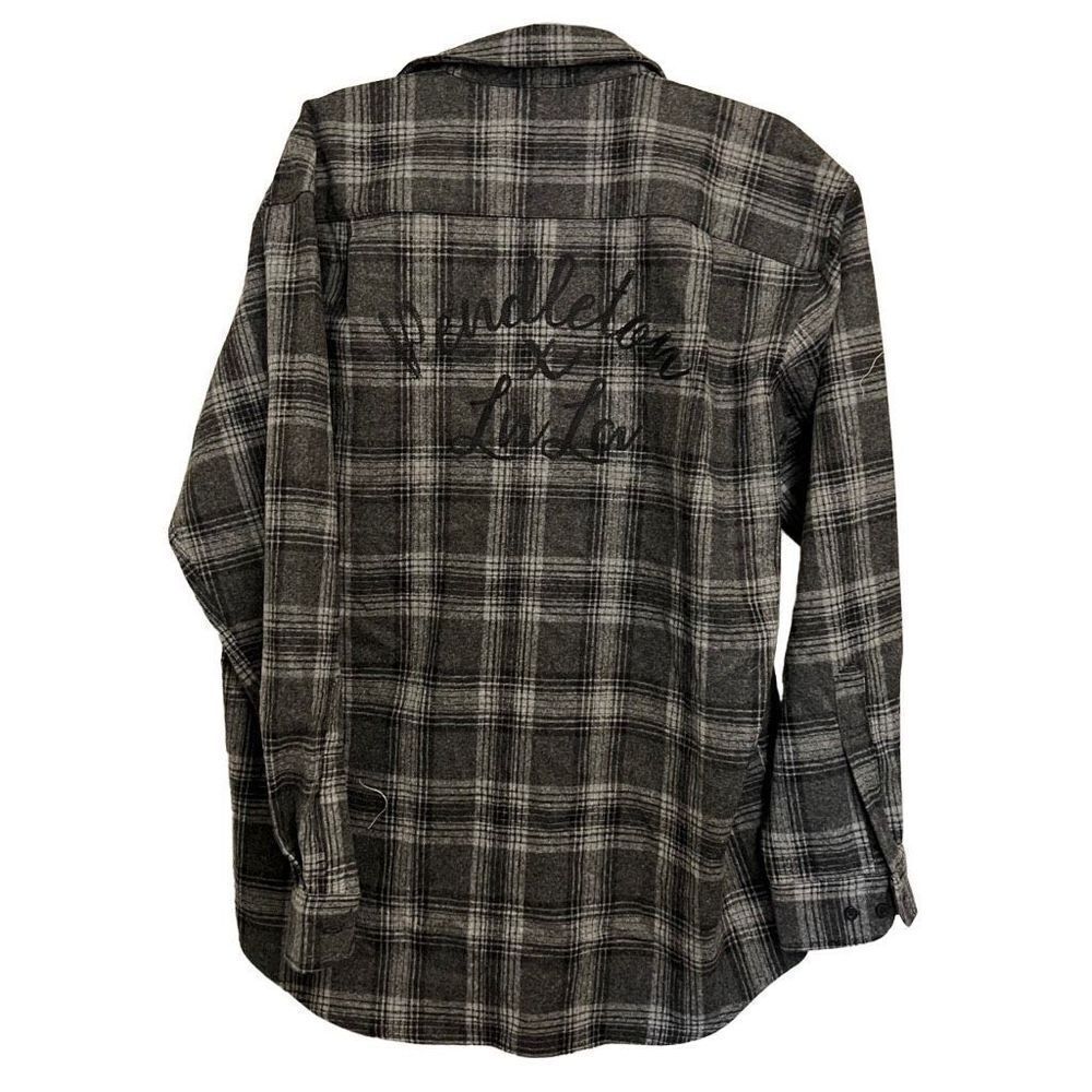 Pendleton Virgin Wool Back & Gray Long Sleeve Fla… - image 3